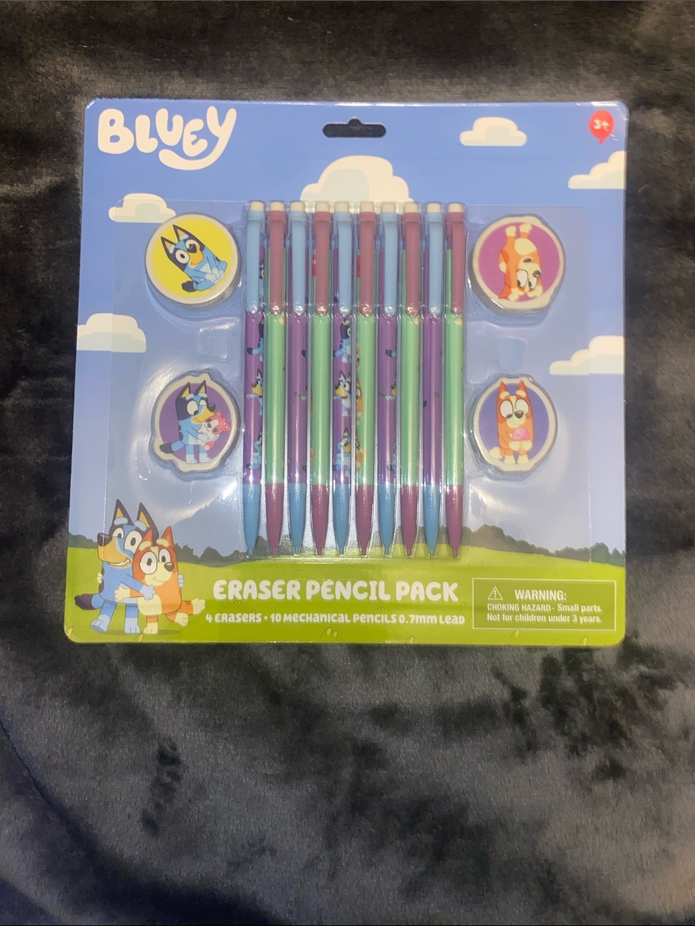 Bluey Eraser & Mechanical Pencil Pack - Purple and Green
